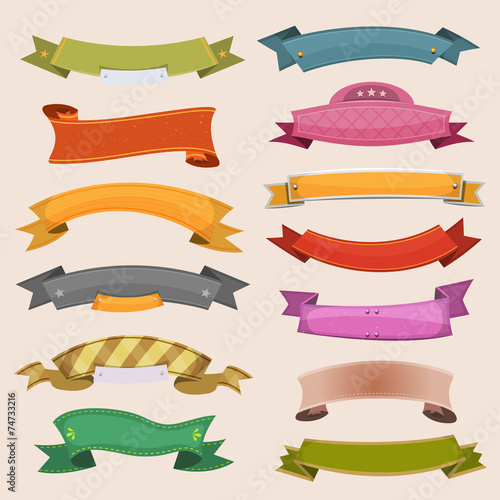 Cartoon Banners And Ribbons