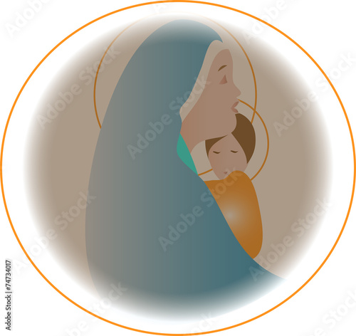 Maria and jesus' in the circle transparent