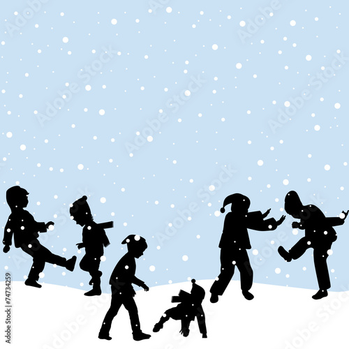 Children playing in the snow