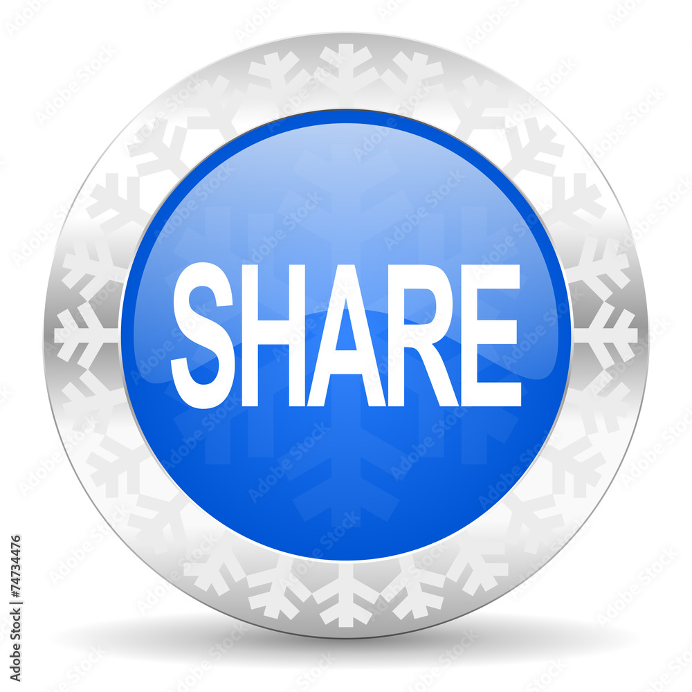 share blue icon, christmas button share blue icon, christmas button