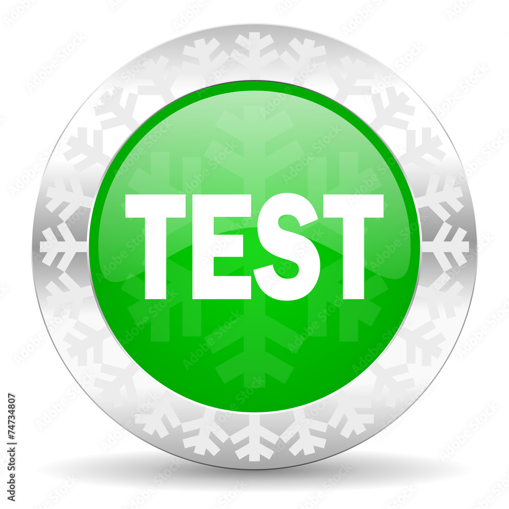 test green icon, christmas button test green icon, christmas button