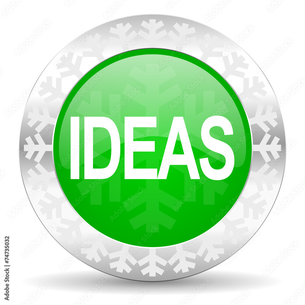 ideas green icon, christmas button ideas green icon, christmas button