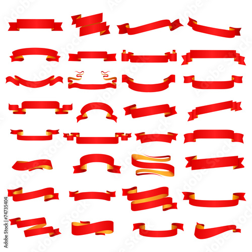 Ribbon banner set. Vector