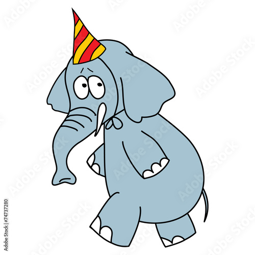 Funny elephant vector character on a white background.