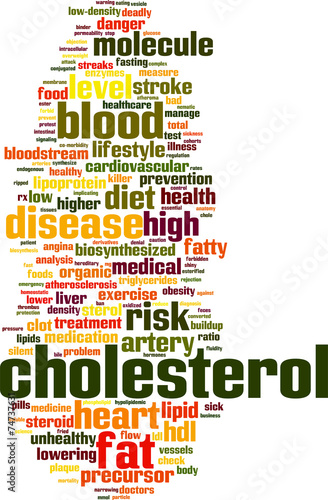 Cholesterol word cloud concept. Vector illustration