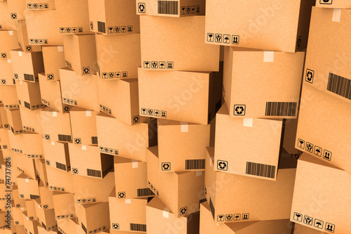 Cardboard boxes.