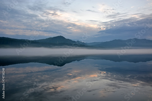 Sunrise at the Teletskoye lake © kalichka