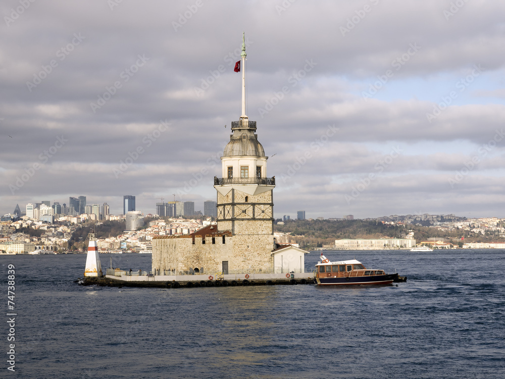 The Maiden's Tower (Kiz Kulesi) In Istanbul, Turkey