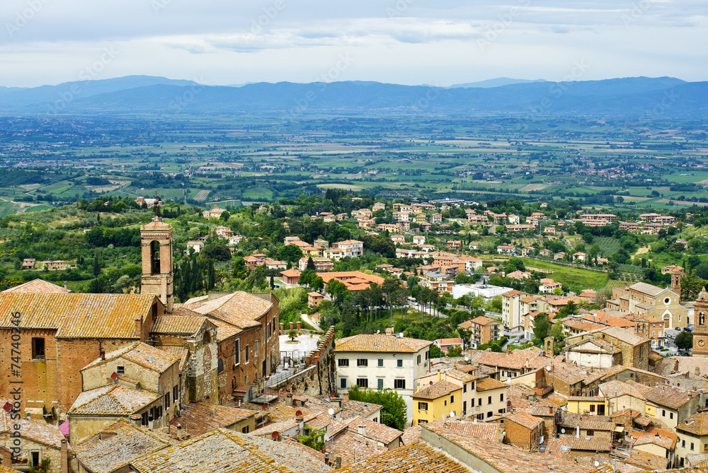 View of Val d’Orcia valley. Montepulciano