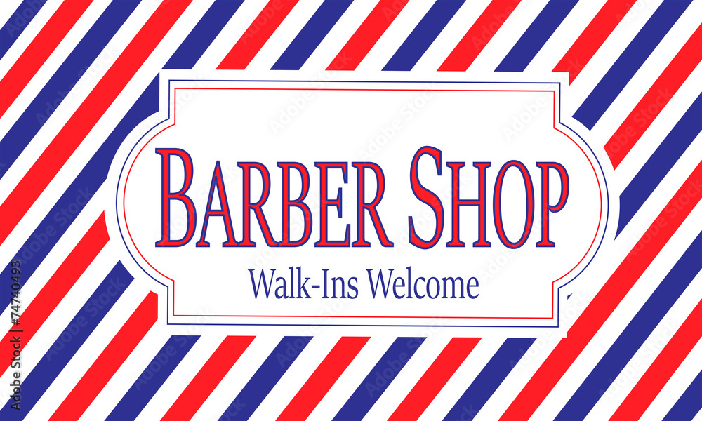 Red, White & Blue Barber Shop Sign Red, White & Blue Barber Shop Sign