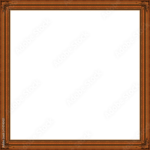 Golden Picture frame isolated white background