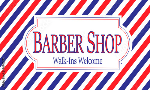 Red, White & Blue Barber Shop Sign