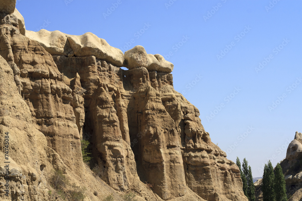 Amazing geological features in Cappadocia, Turkey