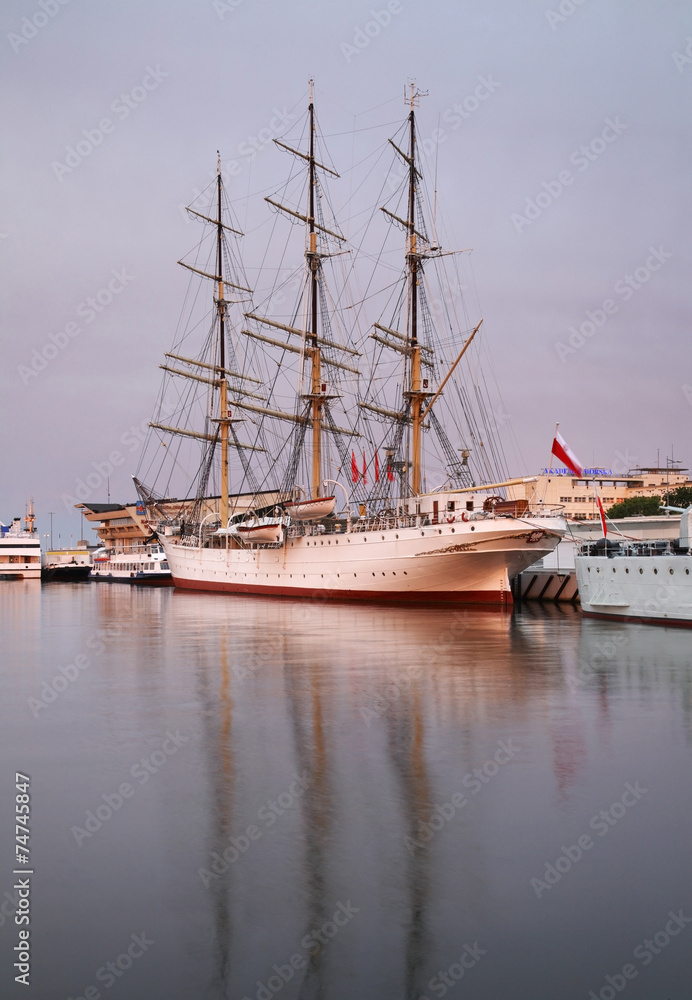 Fototapeta premium Old frigate in Gdynia. Poland