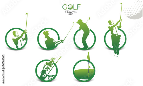 Golf player silhouettes