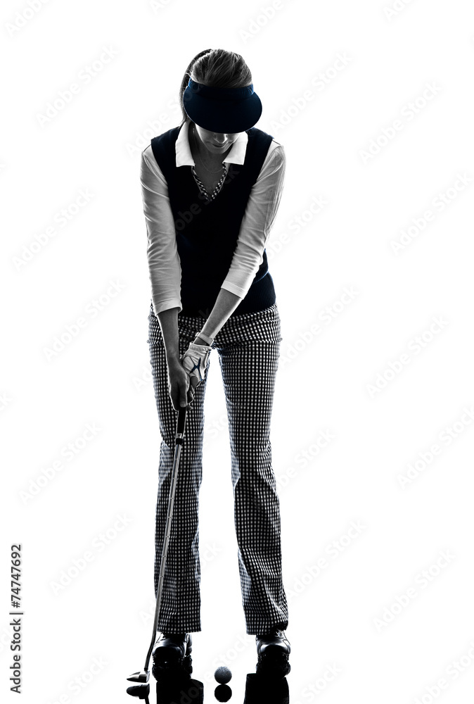 woman golfer golfing silhouette woman golfer golfing silhouette
