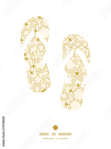 Vector abstract swirls old paper texture flip flops silhouettes