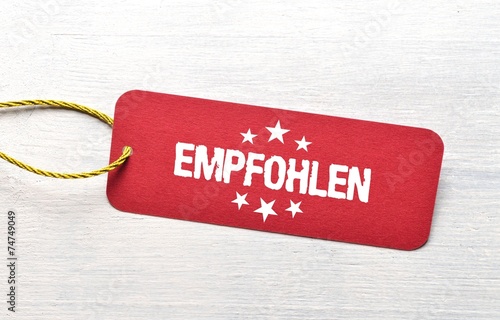 Empfohlen - Schild photo