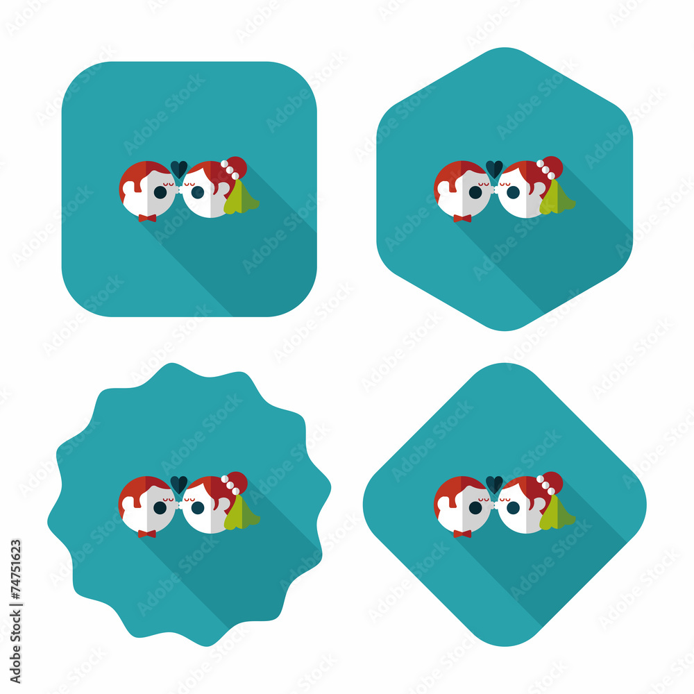 wedding couple flat icon with long shadow,eps10 wedding couple flat icon with long shadow,eps10