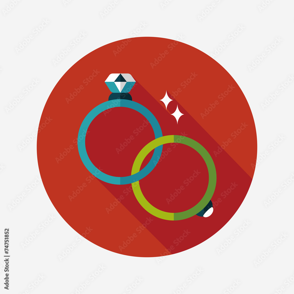 Propose couple diamond ring flat icon with long shadow,eps10 Propose couple diamond ring flat icon with long shadow,eps10