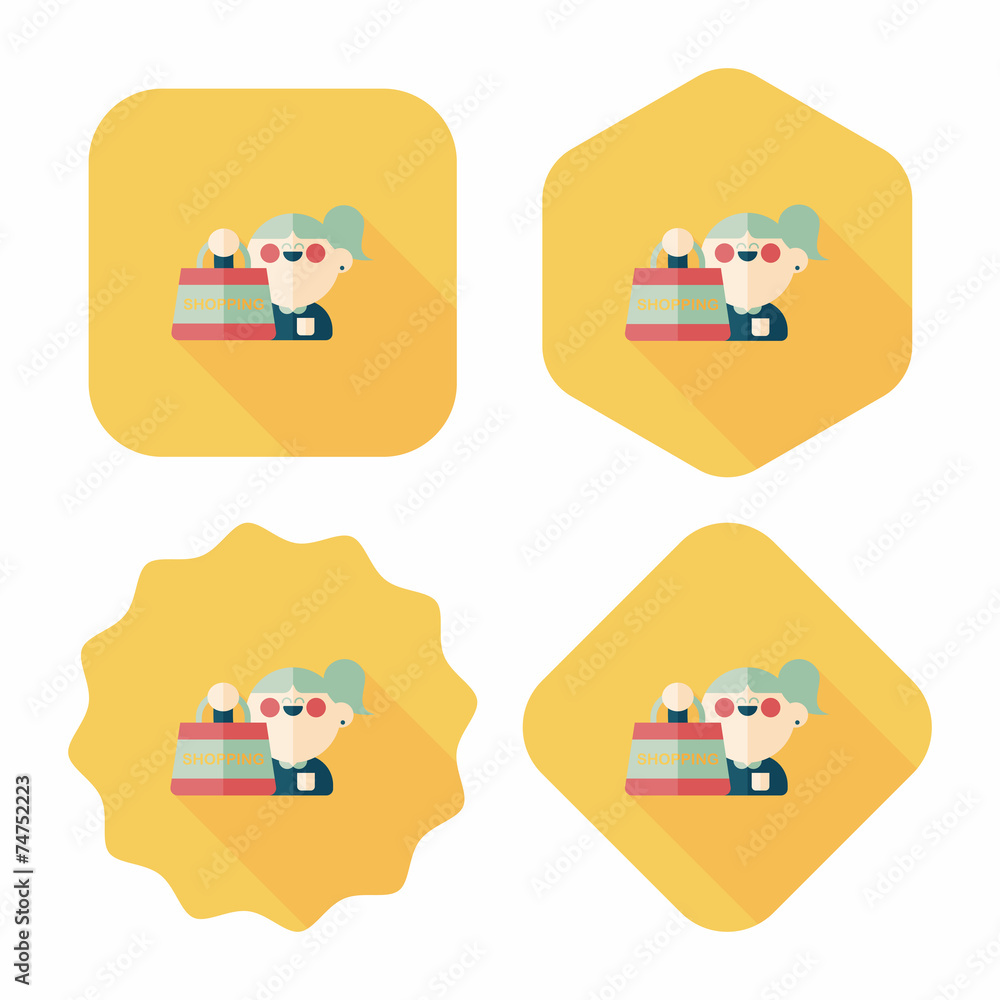 SALE Shopaholic flat icon with long shadow,eps10 SALE Shopaholic flat icon with long shadow,eps10