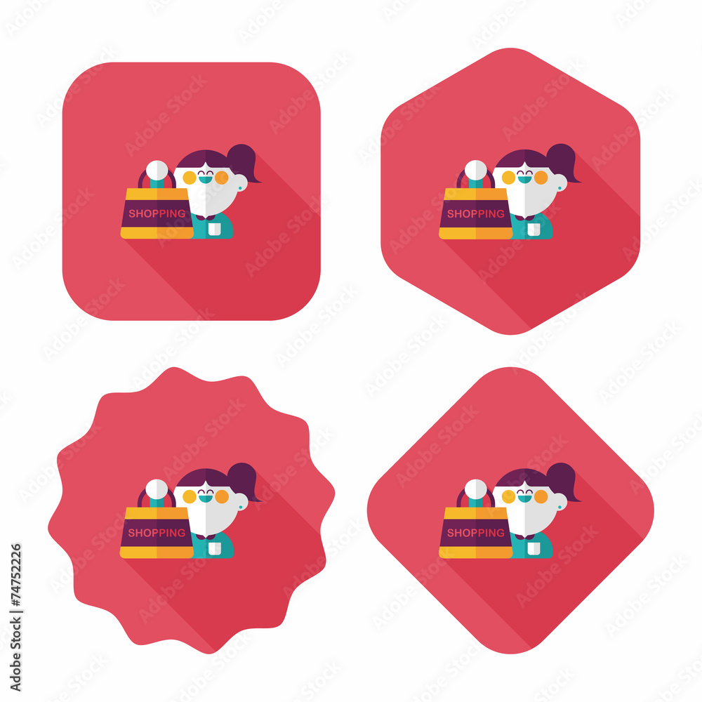 SALE Shopaholic flat icon with long shadow,eps10 SALE Shopaholic flat icon with long shadow,eps10