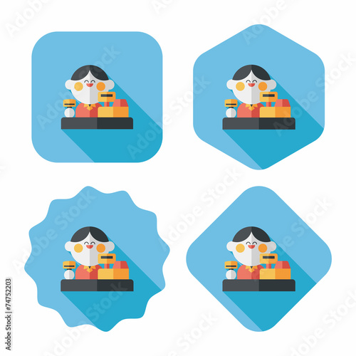 shopkeeper flat icon with long shadow,eps10