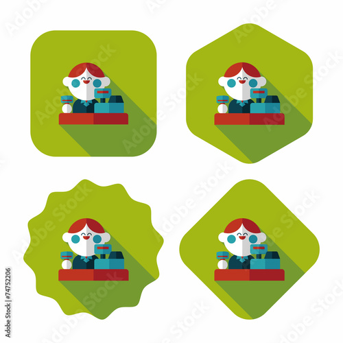 shopkeeper flat icon with long shadow,eps10