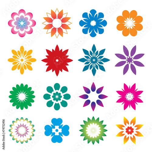 Set of color geometric flowers © topor