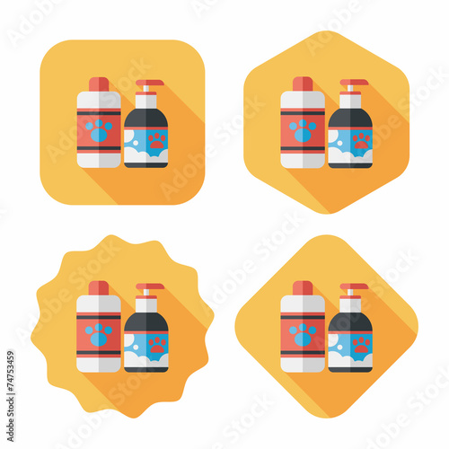 Pet shampoo flat icon with long shadow,eps10