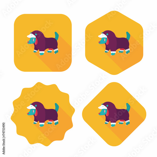 Pet Clothes flat icon with long shadow  eps10