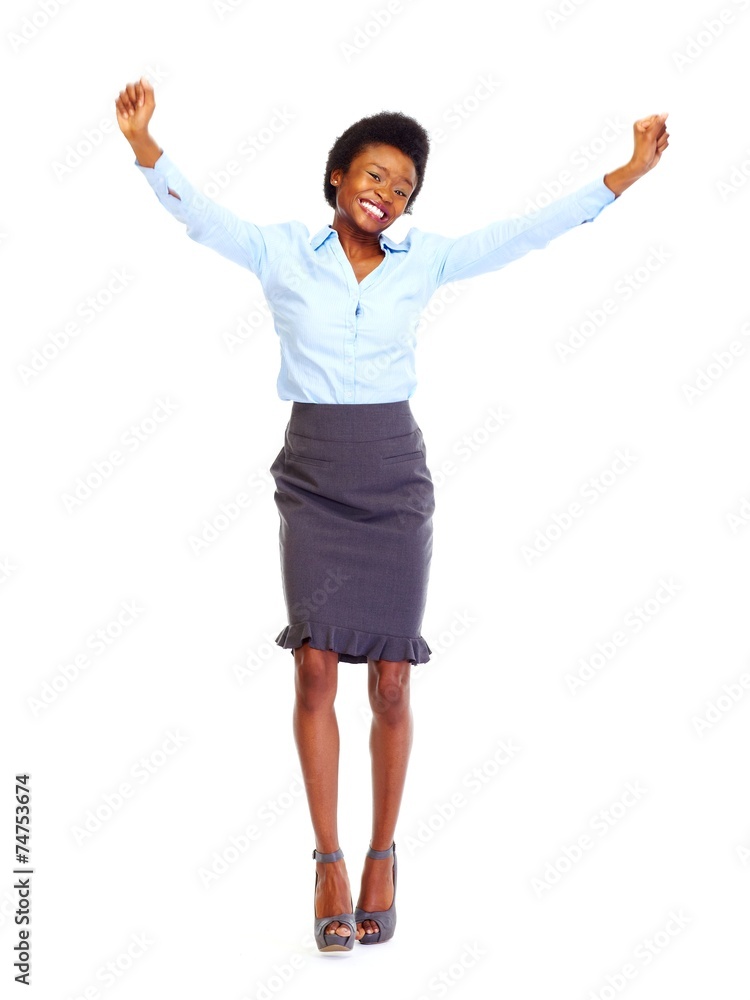 Happy african-american business woman Happy african-american business woman