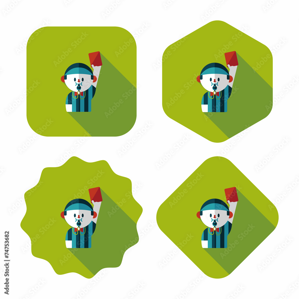 soccer referee flat icon with long shadow,eps10 soccer referee flat icon with long shadow,eps10