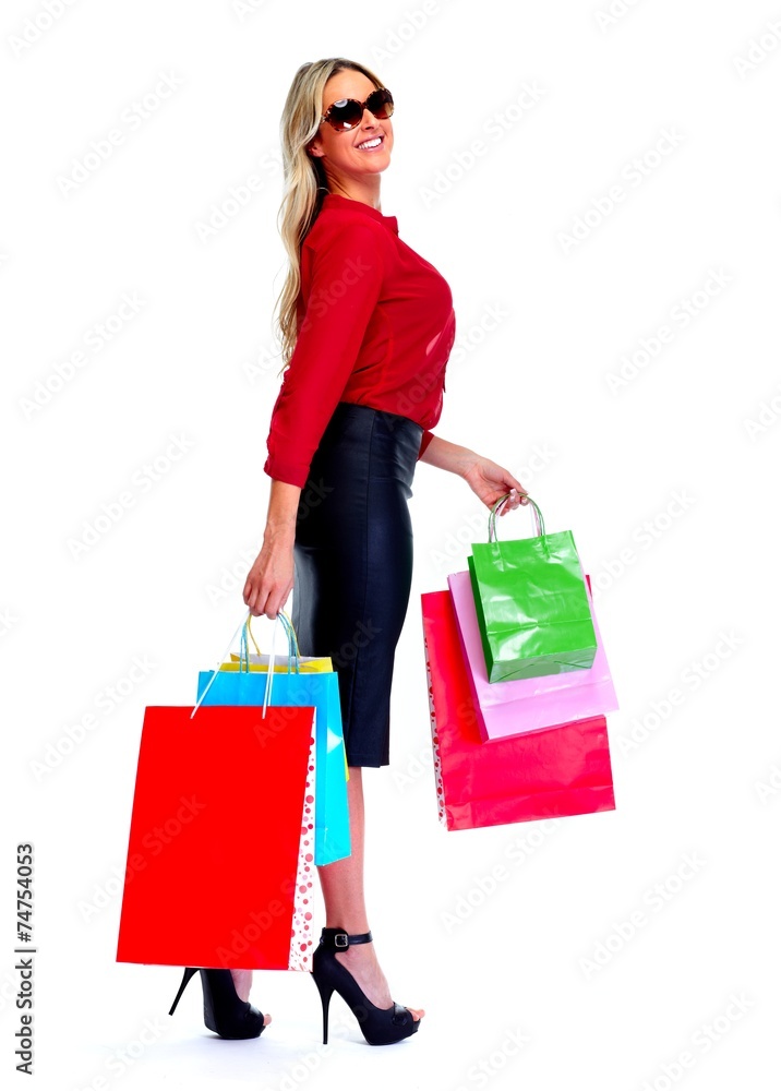 Beautiful woman with shopping bags. Beautiful woman with shopping bags.