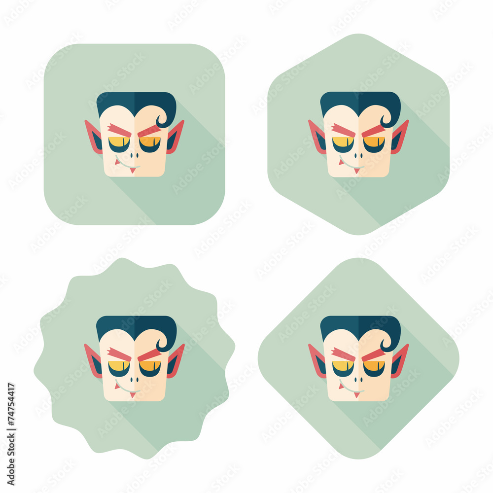 Vampire flat icon with long shadow, eps10 Vampire flat icon with long shadow, eps10