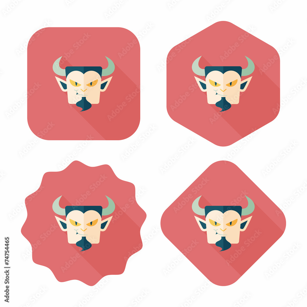 Vampire flat icon with long shadow, eps10