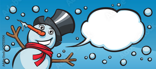 happy christmas snow man banner