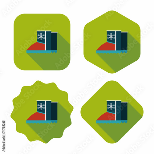 winter boot flat icon with long shadow,eps10
