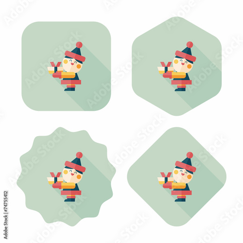 Santa Claus flat icon with long shadow, eps10