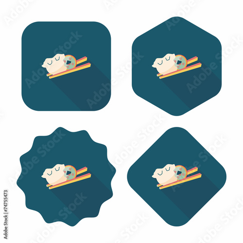 Chinese New Year flat icon with long shadow,eps10, Coin wrapped