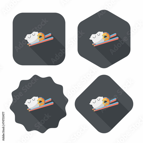 Chinese New Year flat icon with long shadow,eps10, Coin wrapped