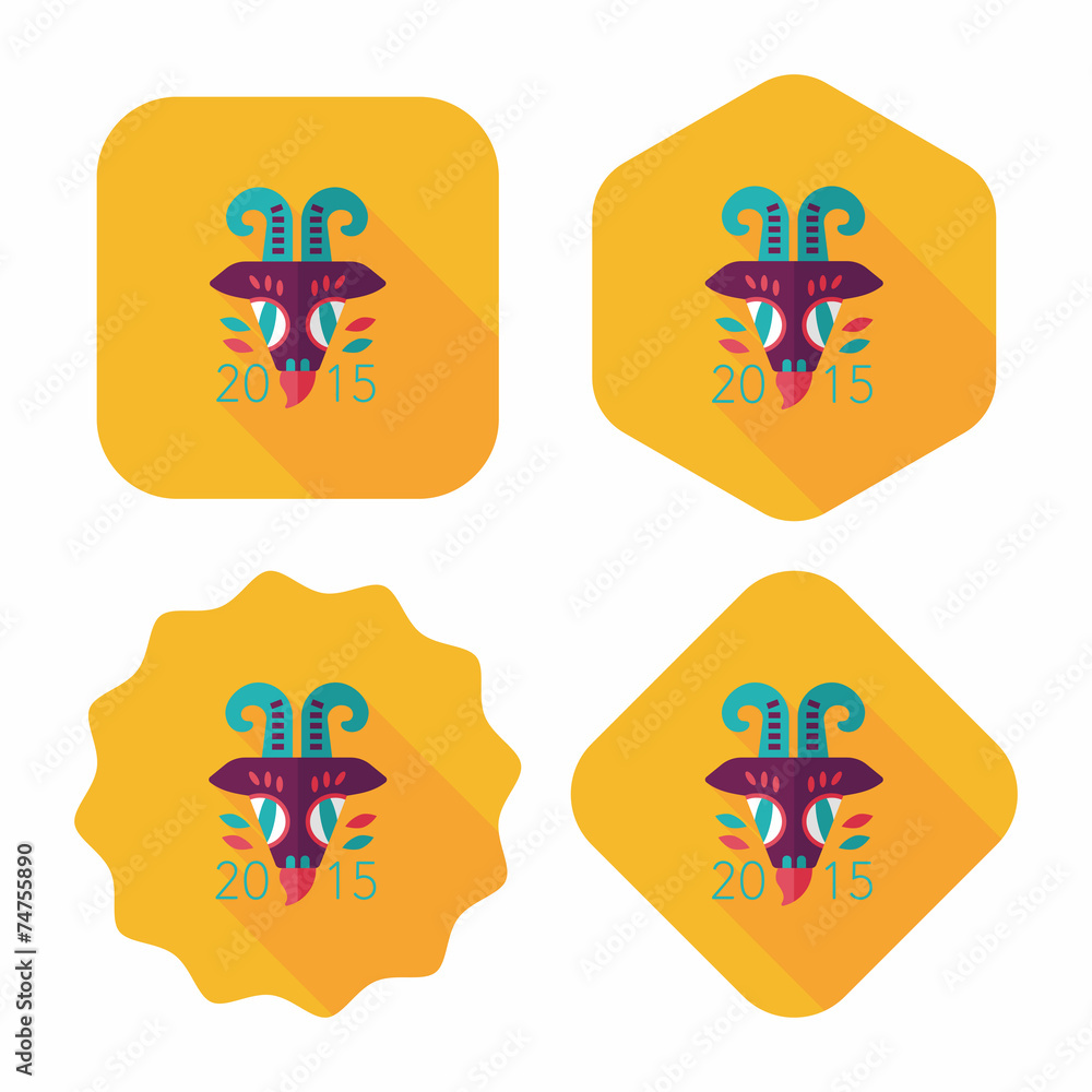 Chinese New Year flat icon with long shadow,eps10, Chinese Zodia Chinese New Year flat icon with long shadow,eps10, Chinese Zodia