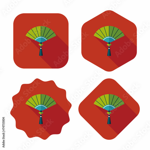 Chinese New Year flat icon with long shadow eps10  Chinese foldi