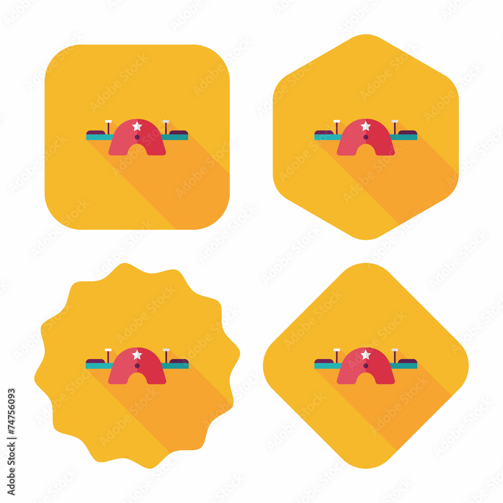 Playground Seesaw flat icon with long shadow Playground Seesaw flat icon with long shadow