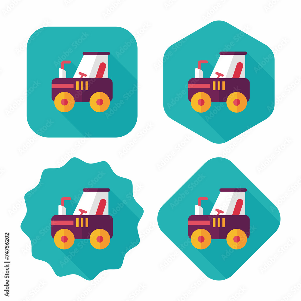 tractor flat icon with long shadow,eps10
