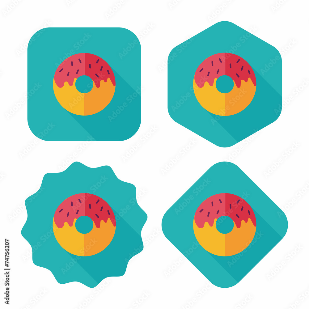 Donut flat icon with long shadow,eps10 Donut flat icon with long shadow,eps10