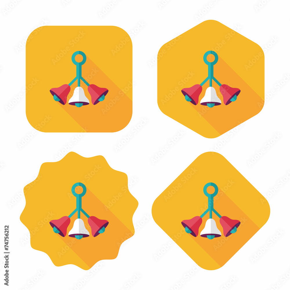 baby rattle flat icon with long shadow,EPS 10 baby rattle flat icon with long shadow,EPS 10