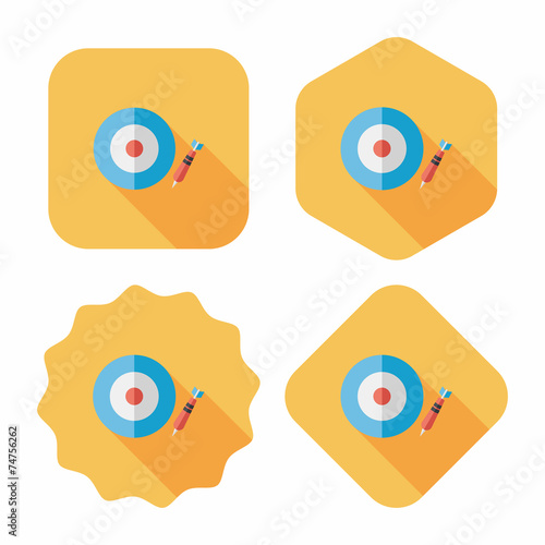 Darts target flat icon with long shadow eps10