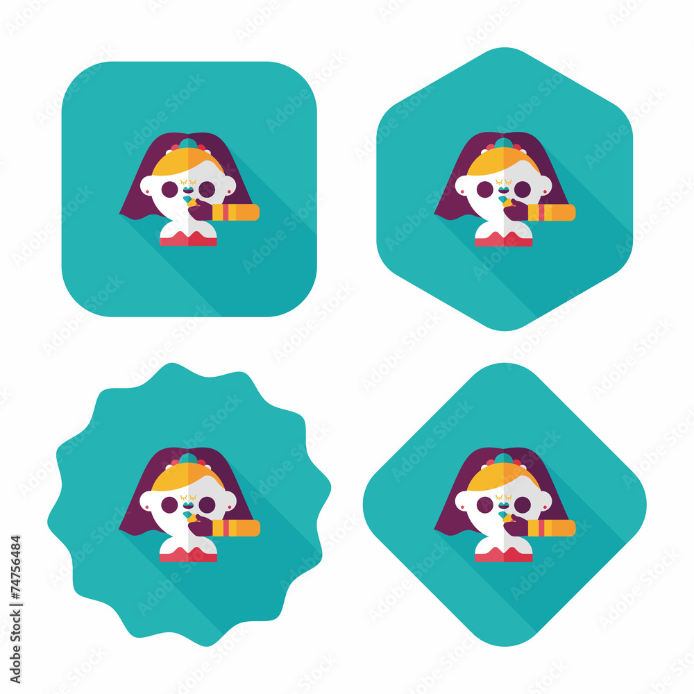 wedding bride flat icon with long shadow,eps10 wedding bride flat icon with long shadow,eps10