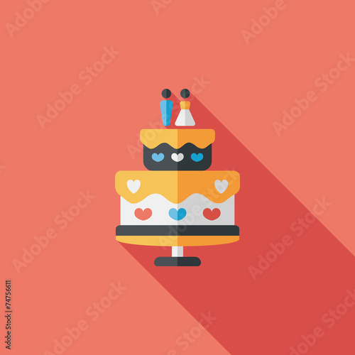 wedding cake flat icon with long shadow,eps10